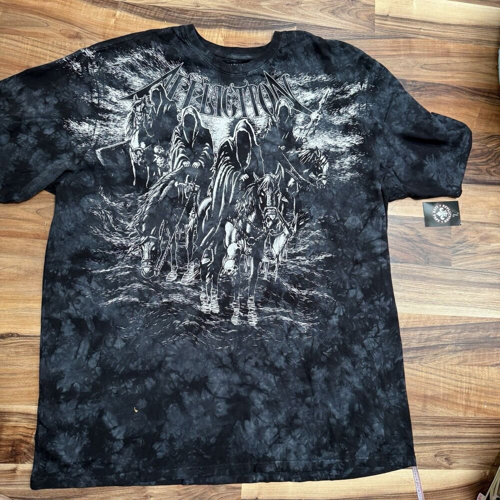 Affliction Doom Black Night Grim Reaper T-Shirt Mens 4XL Tie-Dye Graphic Tee NWT